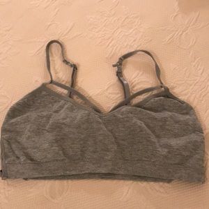 Grey cotton bra-adjustable straps can be racerback